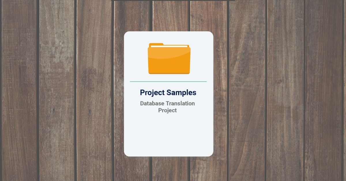 Database Translation Project - Project Samples - Machine Translation & AI
