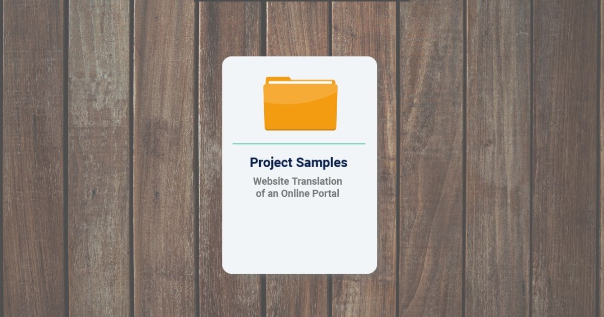 Website Translation of an Online Portal - Project Samples - Software & Website Localization