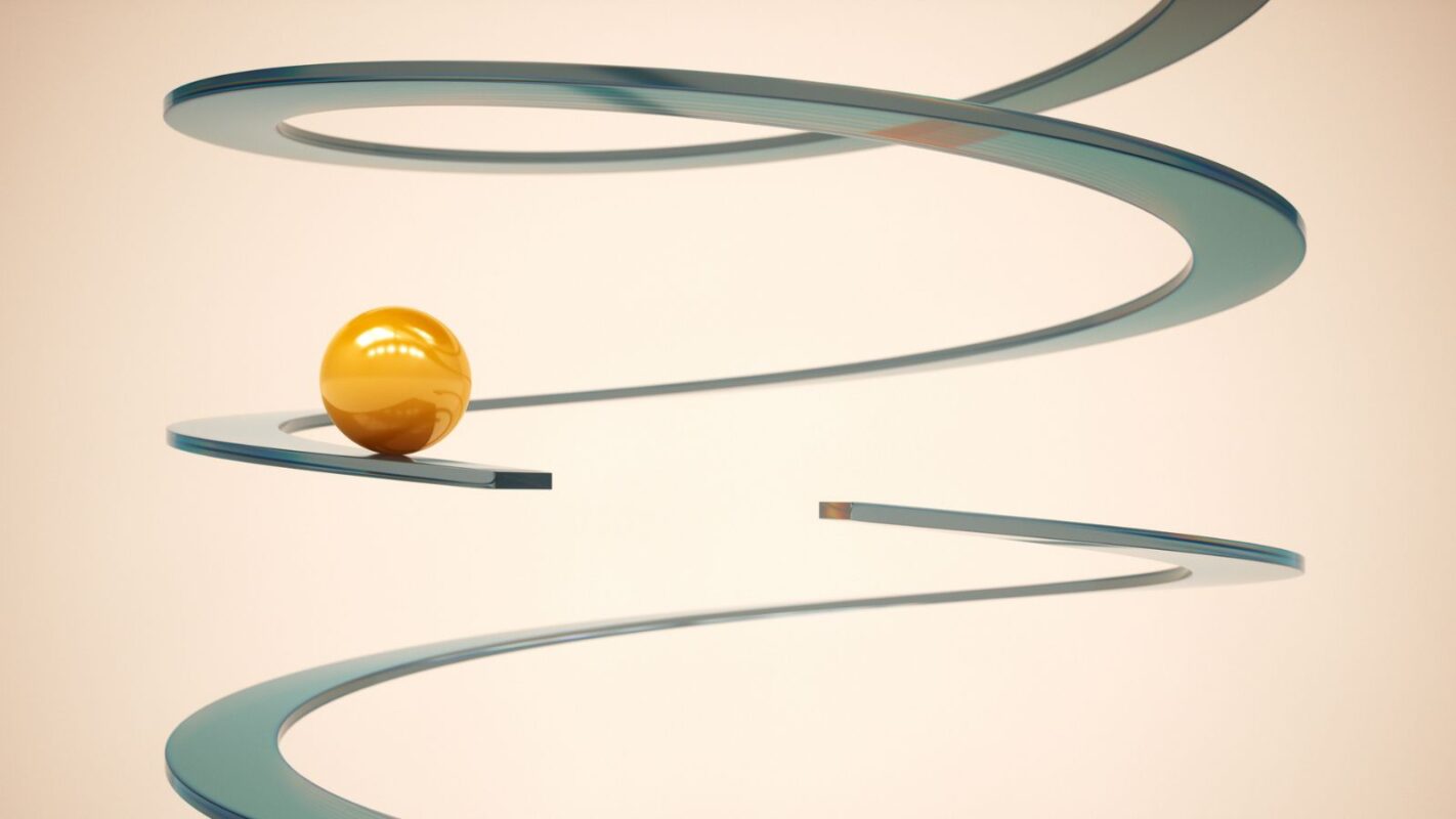 A ball representing a person walking on a tightrope - risk management in translation pricing.