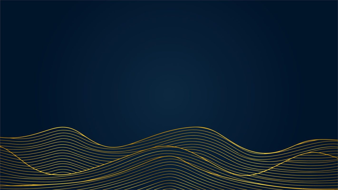 Abstract navy and gold wave lines evoking enterprise AI localization as Argos Multilingual is included in the Forrester Wave evaluation